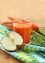 Glass of apple and carrot juice