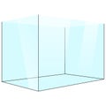 glass aquarium tank, transparent clear glass fish tank with light reflection reflected in the glass graphic illustrations.