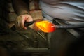 Glass Artist in her workshop making glassware Royalty Free Stock Photo