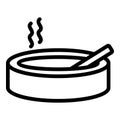 Glass ashtray icon outline vector. Cigarette smoker