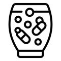 Glass aspiring drugs icon outline vector. Health care