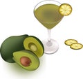 glass with avogado fruit juice- Royalty Free Stock Photo