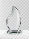 glass award with color edge on partially transparent background