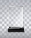 glass award in the form of a rectangle on a transparent background