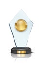 Glass award realistic vector illustration