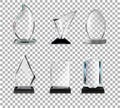 glass awards on transparent background