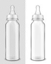 Glass baby bottle for milk Royalty Free Stock Photo