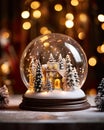 glass ball capturing a winter scene inside a miniature house is the epitome of a Christmas concept.