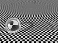 Glass ball on checkerboard Royalty Free Stock Photo
