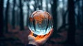 glass ball in a forest Royalty Free Stock Photo