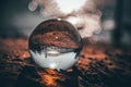 Glass ball laying on the ground