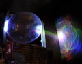 Glass ball with light prism effect