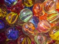 Glass ball, a glass marble, a crystal, a glass paperweight arranged Abstract Royalty Free Stock Photo