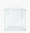 Glass transparent ballot box for election voting vector illustration