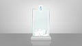 Glass ballot box with papers realistic vector