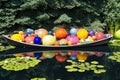 Glass Balls in Canoe Royalty Free Stock Photo