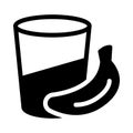 Glass banana vector glyph flat icon