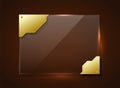 Glass banner in golden frame Royalty Free Stock Photo