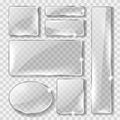 Glass banner or plate, realistic set Royalty Free Stock Photo