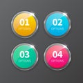 Glass banner, realistic vector illustration