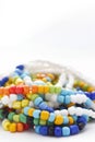 Glass Beads Bracelets on White Background Royalty Free Stock Photo