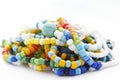 Glass Beads Bracelets on White Background Royalty Free Stock Photo