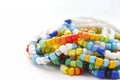 Glass Beads Bracelets on White Background Royalty Free Stock Photo