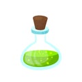 Glass beaker with a poisonous liquid. Vector Image.