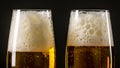 Glass of Beer or Ale on black background. White lager craft  Beer festival. Beer with foam in a pub Royalty Free Stock Photo