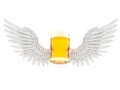 Glass of beer with angel wings