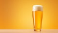 A glass of beer on a bright minimalistic blurred background
