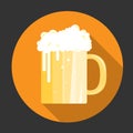 Glass of beer with bubbles icon