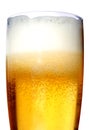 Glass of beer close-up with froth