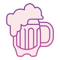 Glass of beer flat icon. Beer mug violet icons in trendy flat style. Lager cup gradient style design, designed for web Royalty Free Stock Photo