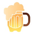 Glass of beer flat icon. Beer mug color icons in trendy flat style. Lager cup gradient style design, designed for web Royalty Free Stock Photo
