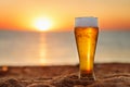 Glass of beer with froth and bubbles Royalty Free Stock Photo