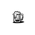 Glass of beer icon,flat design with shadow vector illustration Royalty Free Stock Photo