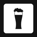 Glass of beer icon, simple style Royalty Free Stock Photo