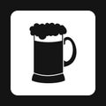 Glass of beer icon, simple style Royalty Free Stock Photo