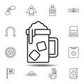 Glass of beer icon. Simple thin line, outline vector element of Saint Patricks Day icons set for UI and UX, website or mobile Royalty Free Stock Photo