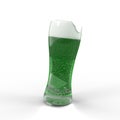 Glass of beer icon st patrick`s day symbol 3d render., clipping paht