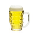 A glass of beer isolated against a white background