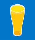 Glass of beer Isometric. alcohol vector illustration