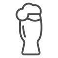 Glass of beer line icon. Craft beer cup vector illustration isolated on white. Ale mug outline style design, designed Royalty Free Stock Photo