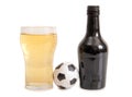 Glass beer mag whit ball Royalty Free Stock Photo