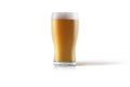 glass of beer mockup isolated on white background.