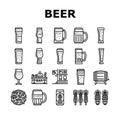 glass beer mug pint bar drink icons set vector Royalty Free Stock Photo