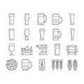 glass beer mug pint bar drink icons set vector Royalty Free Stock Photo