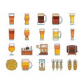 glass beer mug pint bar drink icons set vector Royalty Free Stock Photo