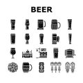 glass beer mug pint bar drink icons set vector Royalty Free Stock Photo